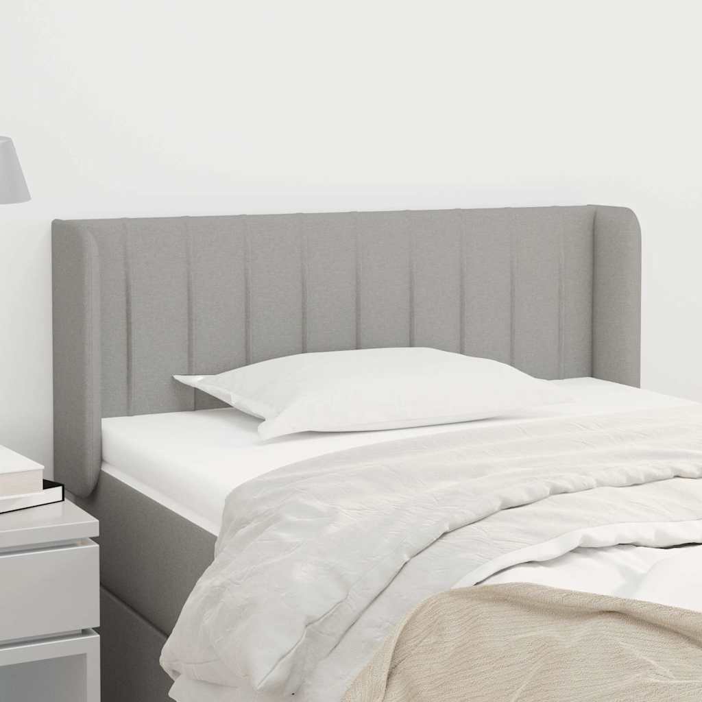 Kopfteil mit Ohren Hellgrau 103x16x78/88 cm Stoff