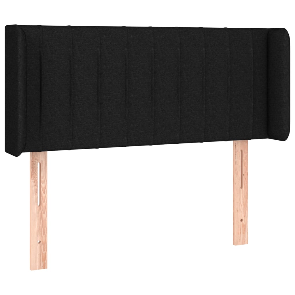 Kopfteil mit Ohren Schwarz 103x16x78/88 cm Stoff