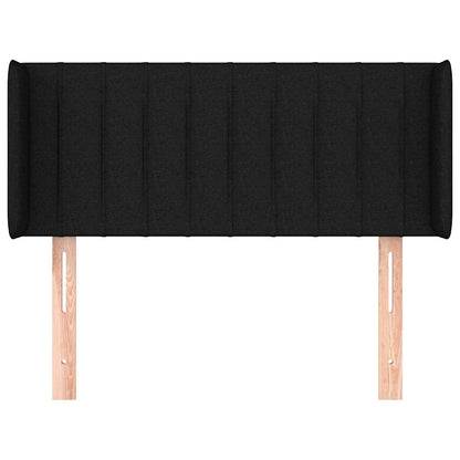 Kopfteil mit Ohren Schwarz 103x16x78/88 cm Stoff