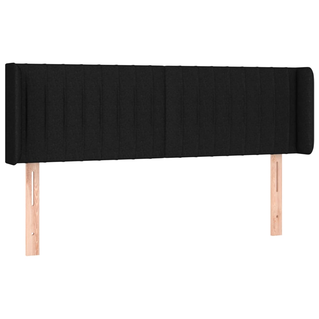 Kopfteil mit Ohren Schwarz 147x16x78/88 cm Stoff