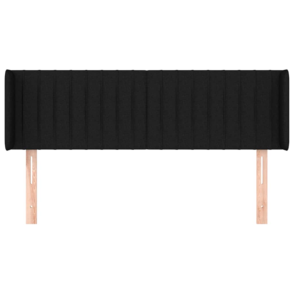 Kopfteil mit Ohren Schwarz 147x16x78/88 cm Stoff
