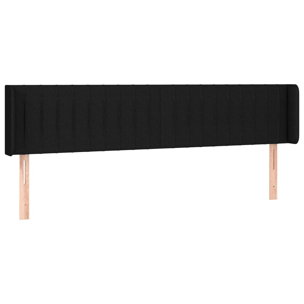 Kopfteil mit Ohren Schwarz 163x16x78/88 cm Stoff