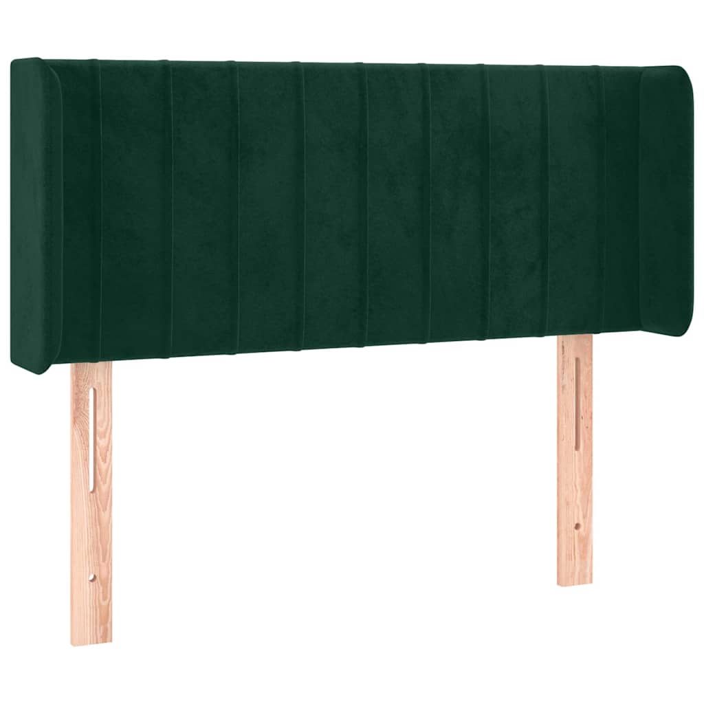Kopfteil mit Ohren Dunkelgrün 93x16x78/88 cm Samt