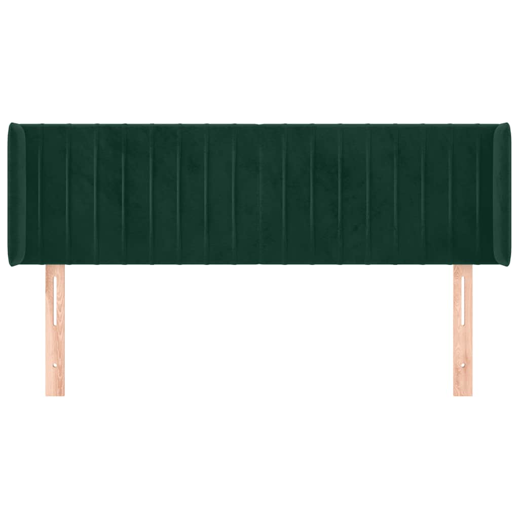 Kopfteil mit Ohren Dunkelgrün 147x16x78/88 cm Samt