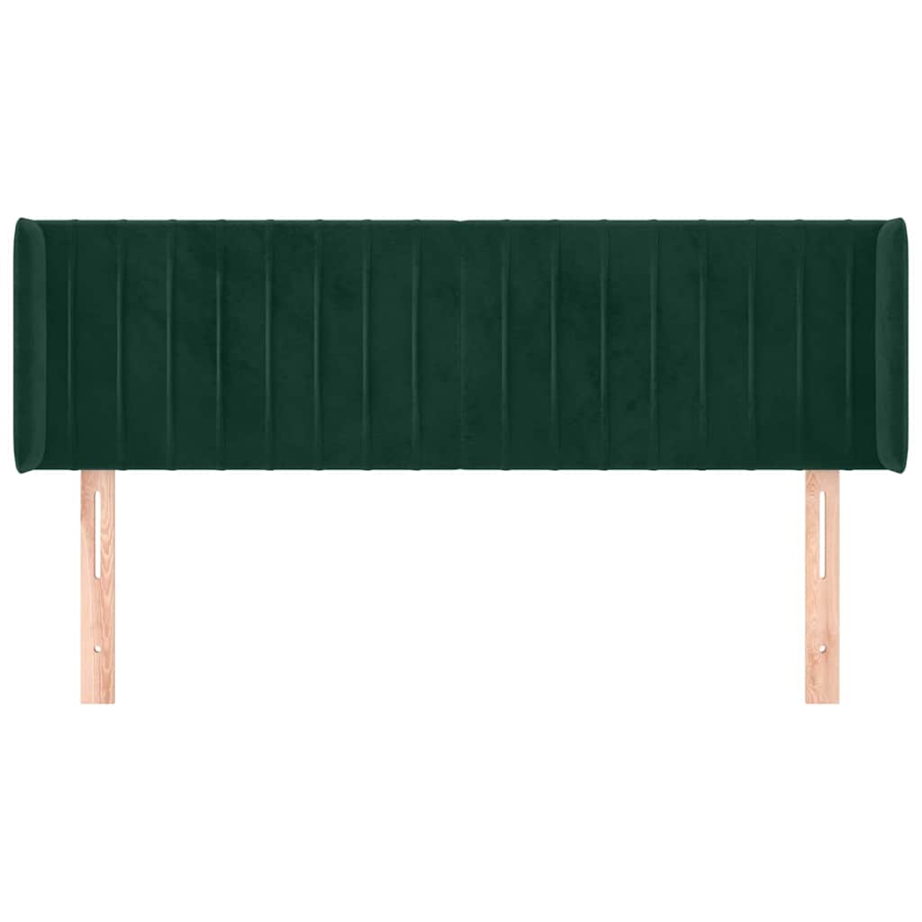 Kopfteil mit Ohren Dunkelgrün 147x16x78/88 cm Samt