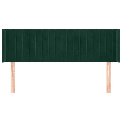 Kopfteil mit Ohren Dunkelgrün 147x16x78/88 cm Samt