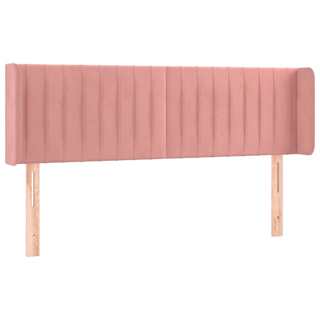 Kopfteil mit Ohren Rosa 147x16x78/88 cm Samt