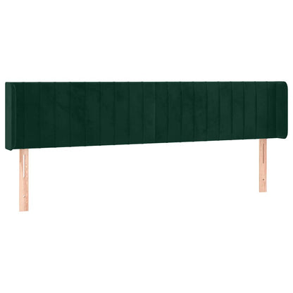Kopfteil mit Ohren Dunkelgrün 163x16x78/88 cm Samt