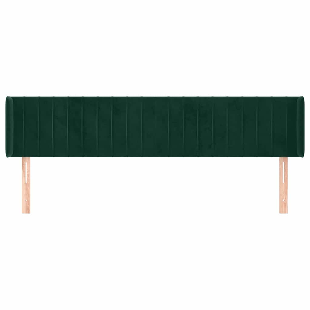Kopfteil mit Ohren Dunkelgrün 163x16x78/88 cm Samt