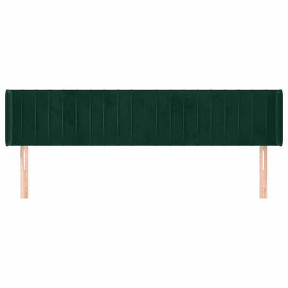 Kopfteil mit Ohren Dunkelgrün 163x16x78/88 cm Samt