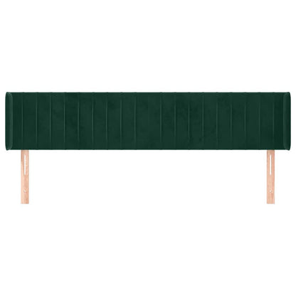 Kopfteil mit Ohren Dunkelgrün 183x16x78/88 cm Samt