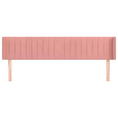 Kopfteil mit Ohren Rosa 183x16x78/88 cm Samt