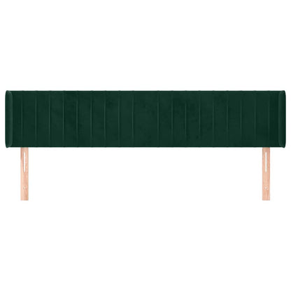 Kopfteil mit Ohren Dunkelgrün 203x16x78/88 cm Samt