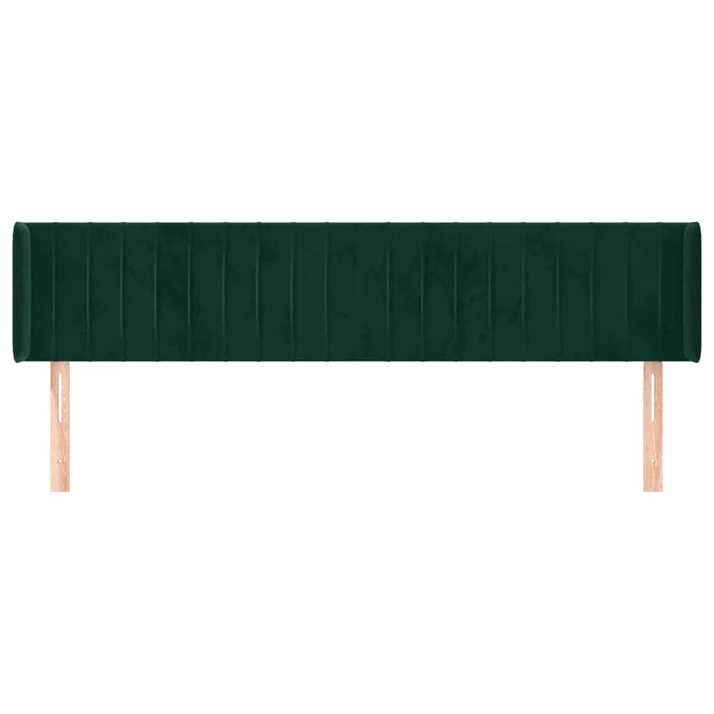 Kopfteil mit Ohren Dunkelgrün 203x16x78/88 cm Samt