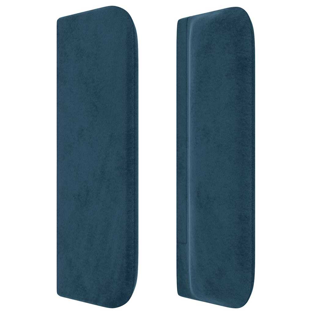 Kopfteil mit Ohren Dunkelblau 203x16x78/88 cm Samt