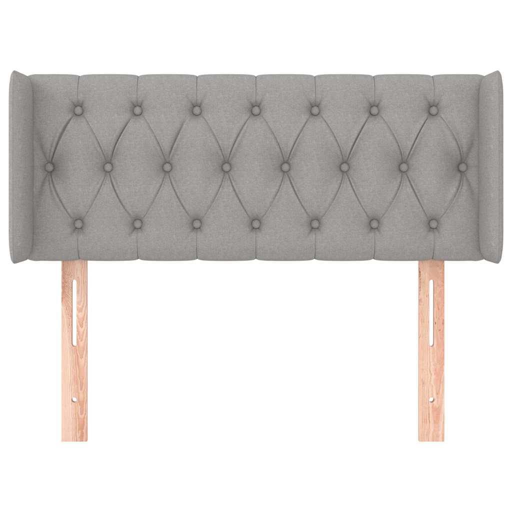 Kopfteil mit Ohren Hellgrau 93x16x78/88 cm Stoff