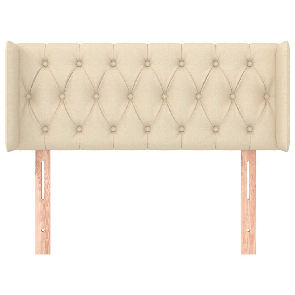 Kopfteil mit Ohren Creme 93x16x78/88 cm Stoff