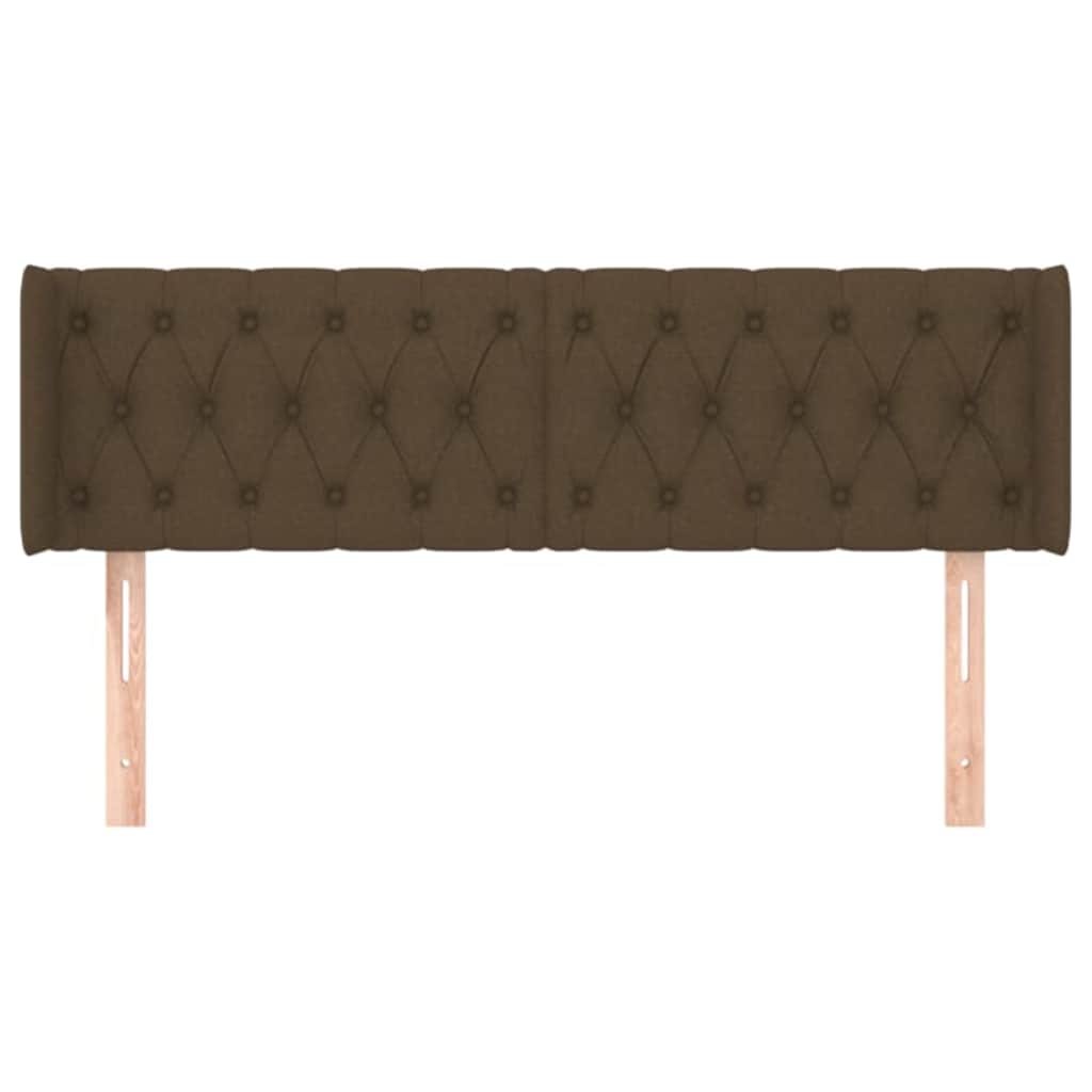 Kopfteil mit Ohren Dunkelbraun 147x16x78/88 cm Stoff