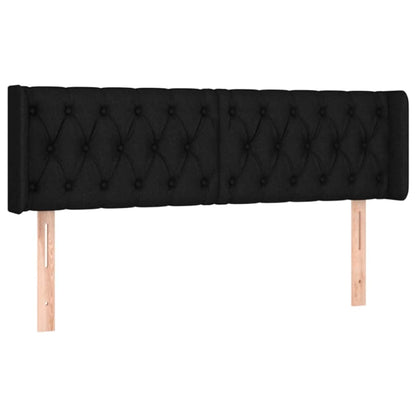 Kopfteil mit Ohren Schwarz 163x16x78/88 cm Stoff