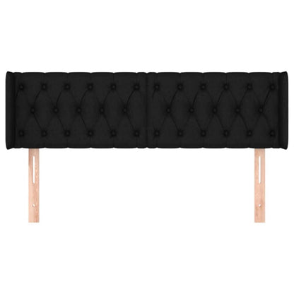 Kopfteil mit Ohren Schwarz 163x16x78/88 cm Stoff