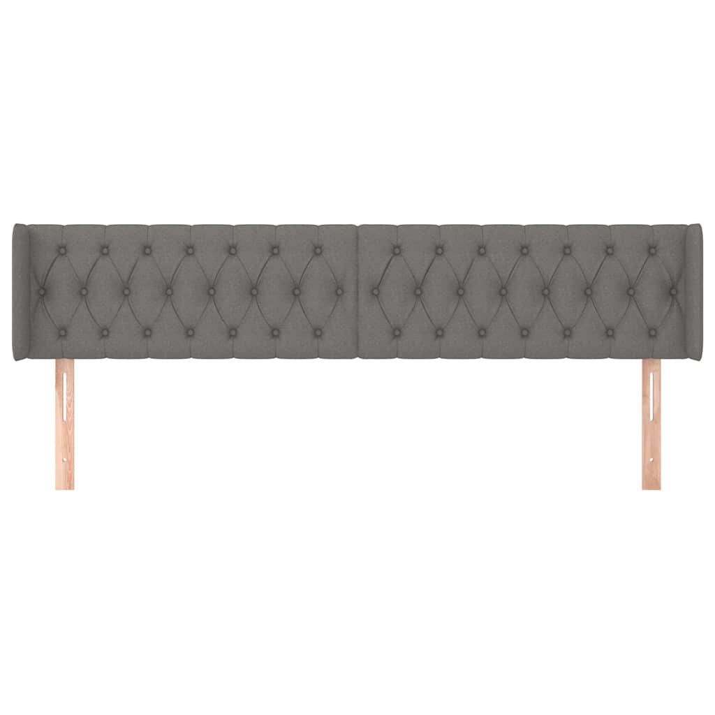 Kopfteil mit Ohren Dunkelgrau 203x16x78/88 cm Stoff