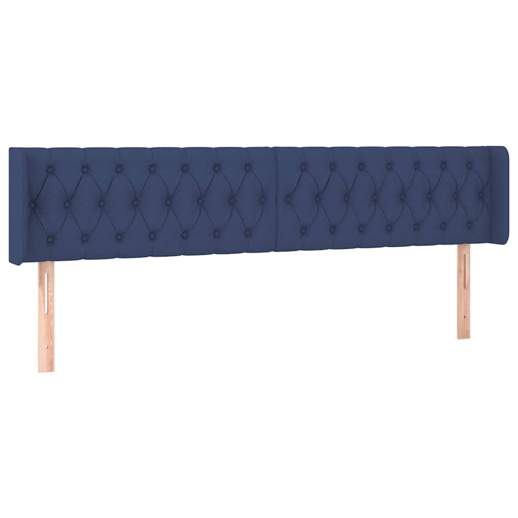 Kopfteil mit Ohren Blau 203x16x78/88 cm Stoff