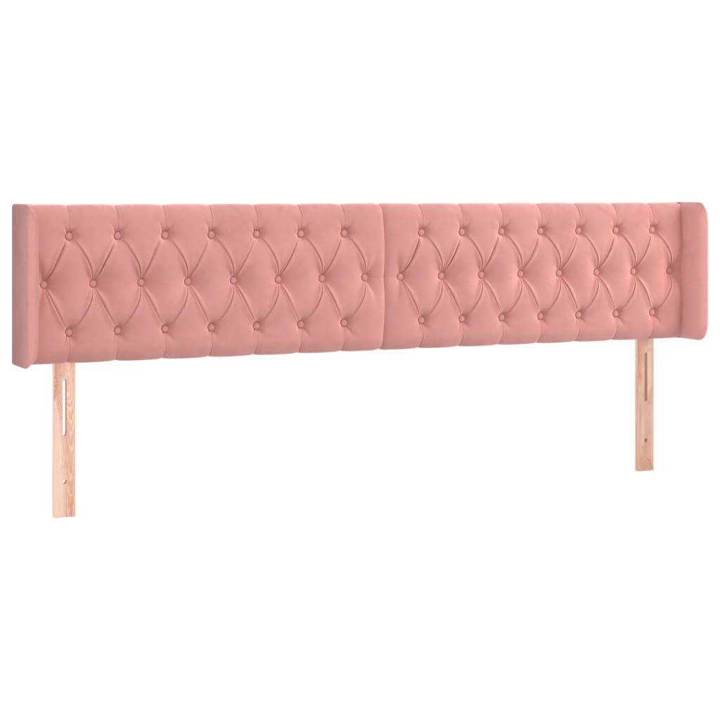 Kopfteil mit Ohren Rosa 183x16x78/88 cm Samt