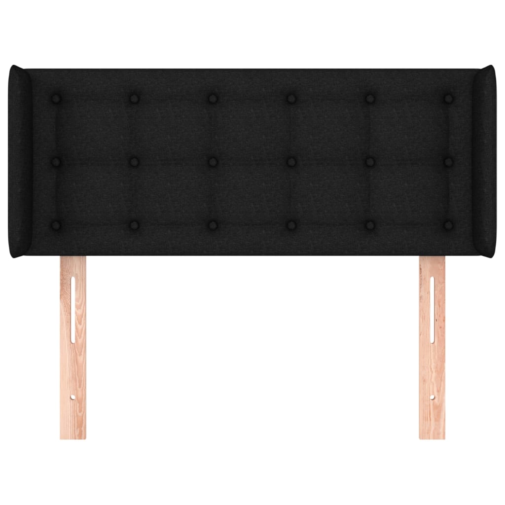 Kopfteil mit Ohren Schwarz 83x16x78/88 cm Stoff