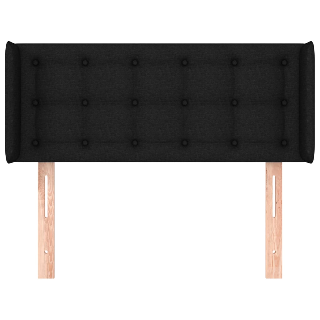 Kopfteil mit Ohren Schwarz 93x16x78/88 cm Stoff