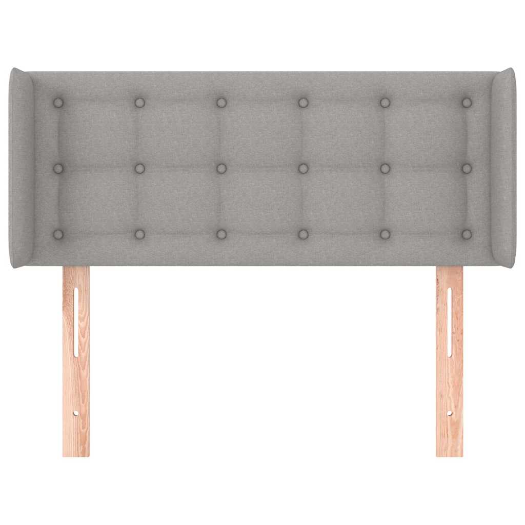 Kopfteil mit Ohren Hellgrau 103x16x78/88 cm Stoff