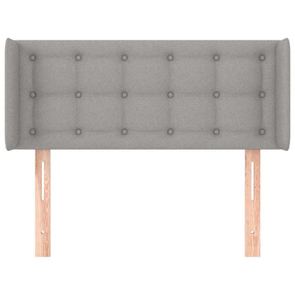 Kopfteil mit Ohren Hellgrau 103x16x78/88 cm Stoff