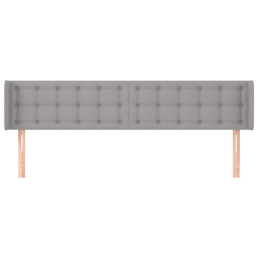 Kopfteil mit Ohren Hellgrau 163x16x78/88 cm Stoff