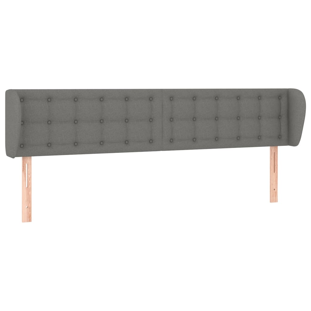 Kopfteil mit Ohren Dunkelgrau 183x16x78/88 cm Stoff