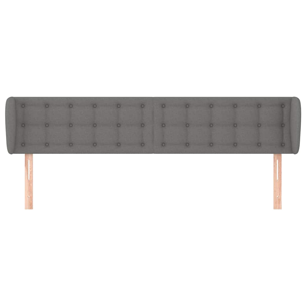 Kopfteil mit Ohren Dunkelgrau 183x16x78/88 cm Stoff