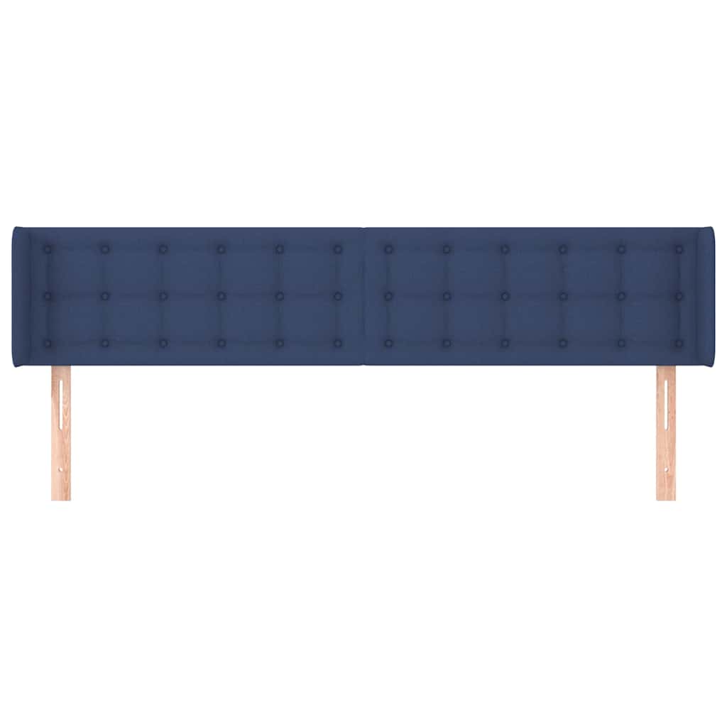 Kopfteil mit Ohren Blau 203x16x78/88 cm Stoff