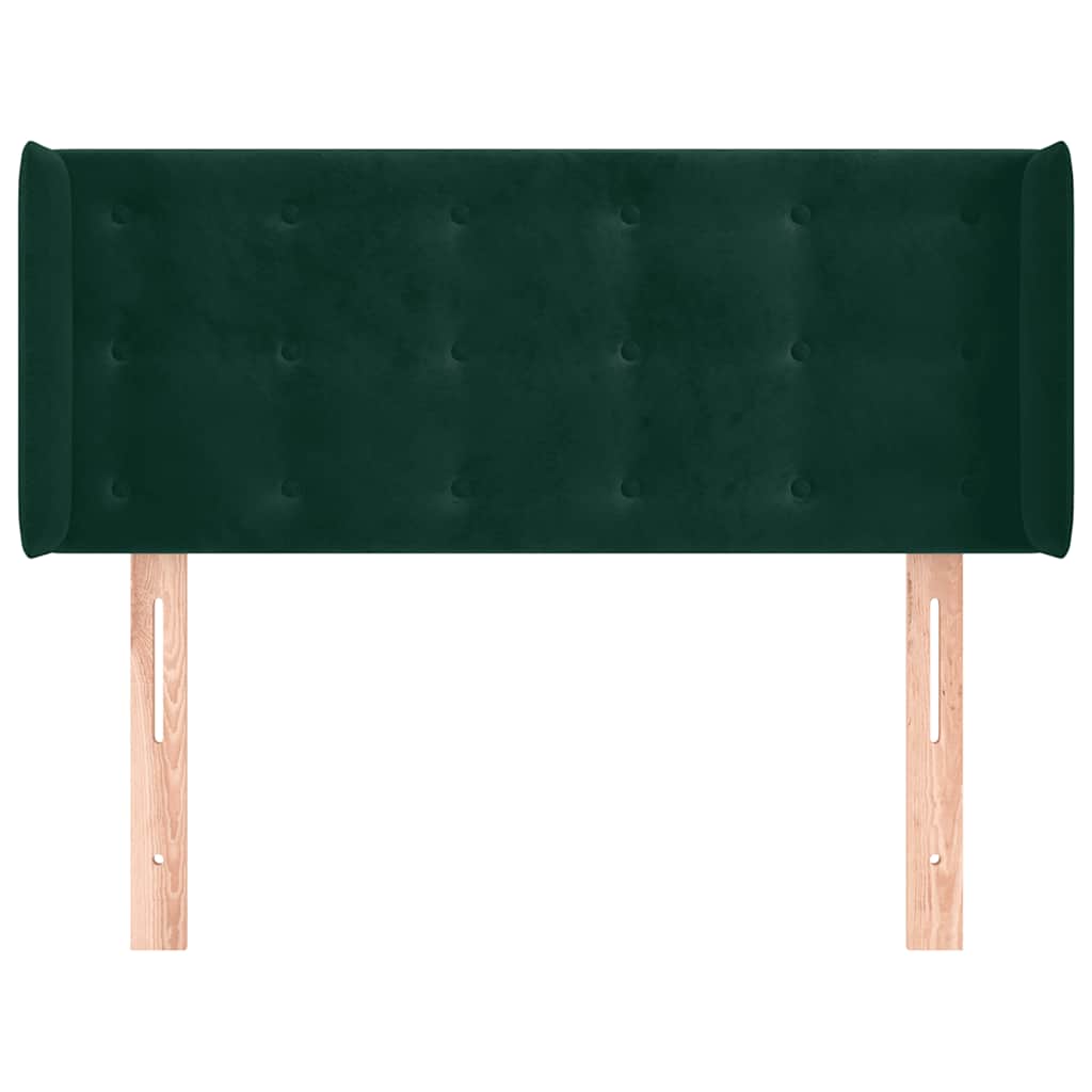 Kopfteil mit Ohren Dunkelgrün 83x16x78/88 cm Samt