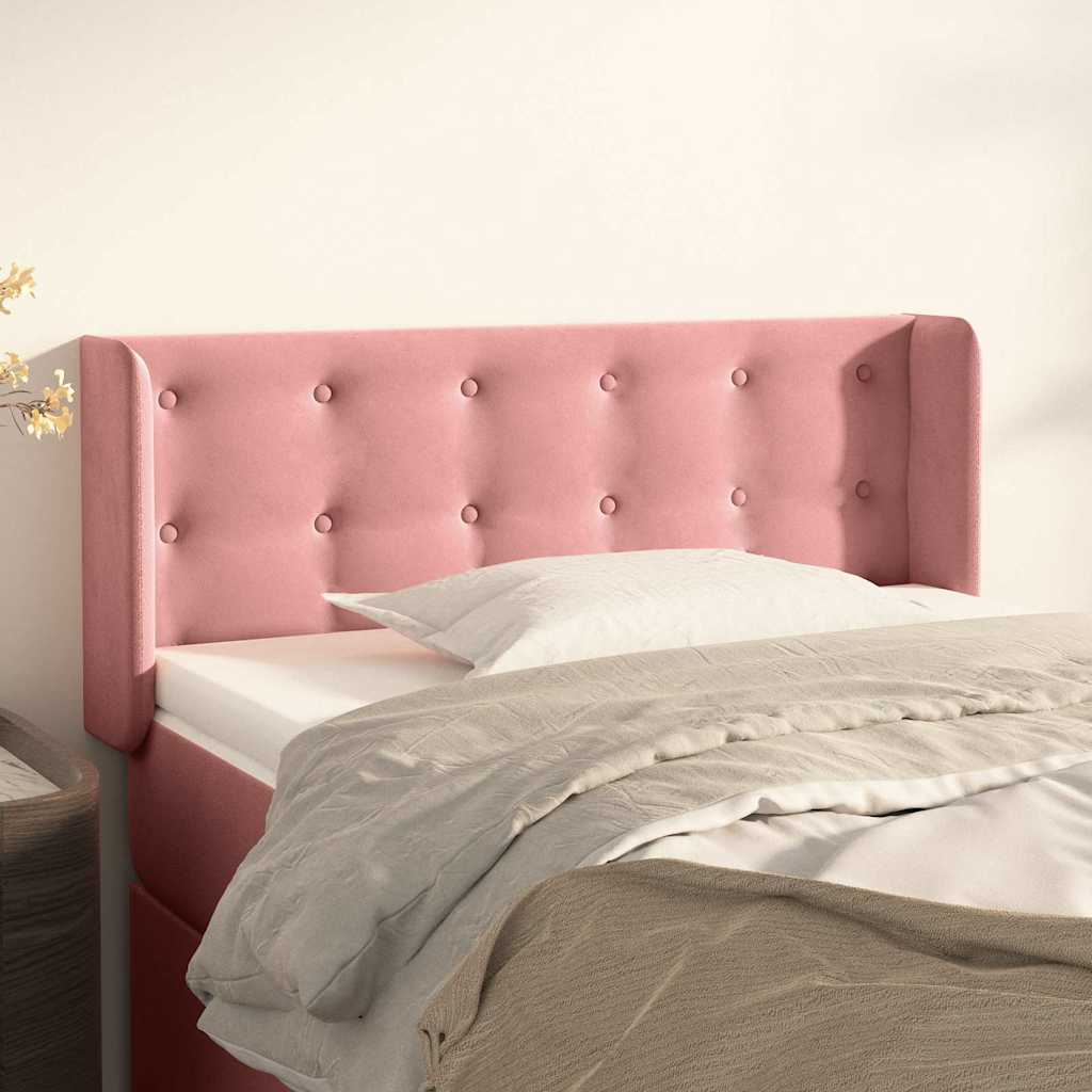 Kopfteil mit Ohren Rosa 83x16x78/88 cm Samt