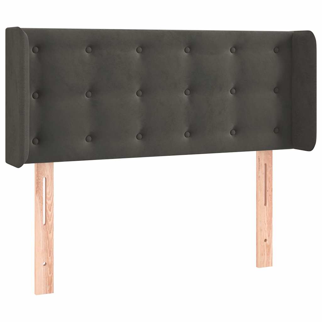 Kopfteil mit Ohren Dunkelgrau 93x16x78/88 cm Samt