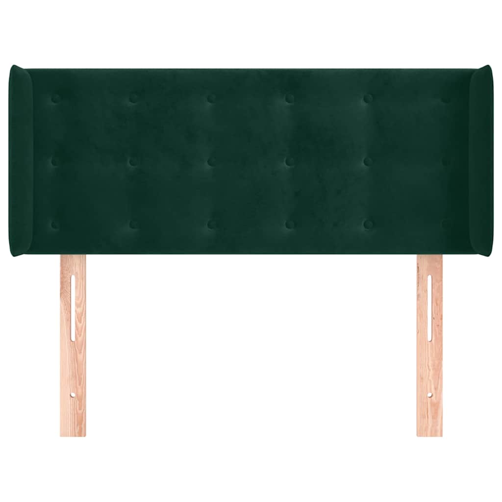 Kopfteil mit Ohren Dunkelgrün 93x16x78/88 cm Samt
