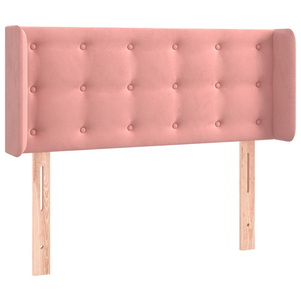 Kopfteil mit Ohren Rosa 93x16x78/88 cm Samt