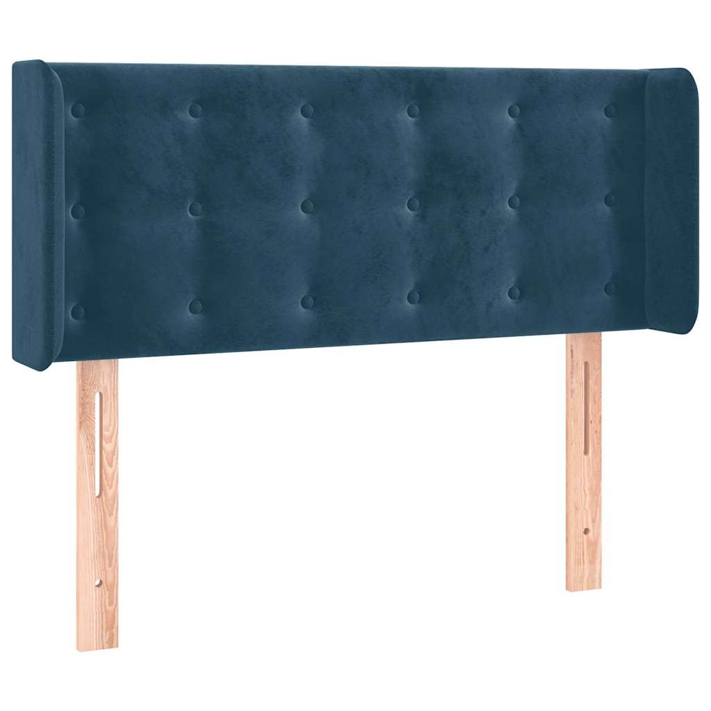 Kopfteil mit Ohren Dunkelblau 103x16x78/88 cm Samt