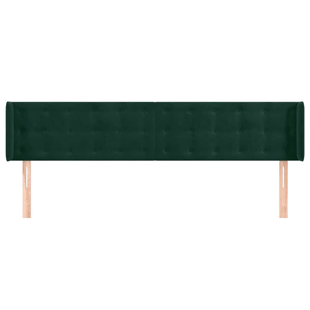 Kopfteil mit Ohren Dunkelgrün 183x16x78/88 cm Samt