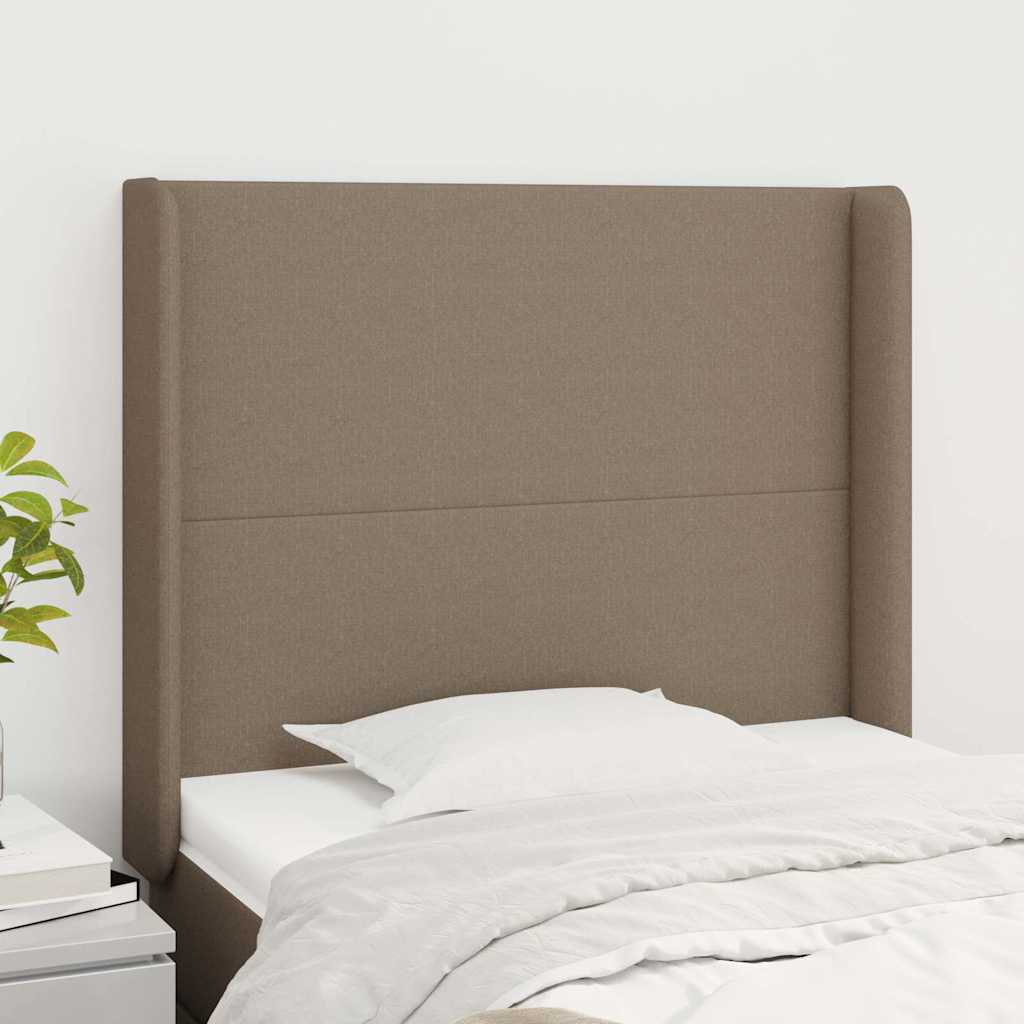 Kopfteil mit Ohren Taupe 103x16x118/128 cm Stoff