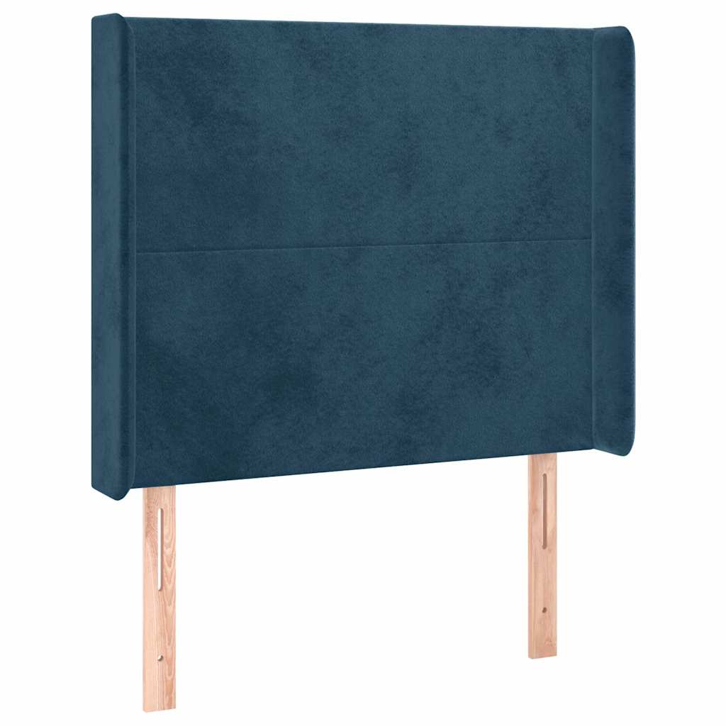 Kopfteil mit Ohren Dunkelblau 83x16x118/128 cm Samt