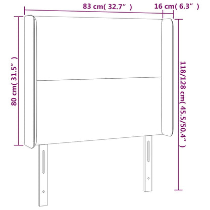 Kopfteil mit Ohren Rosa 83x16x118/128 cm Samt