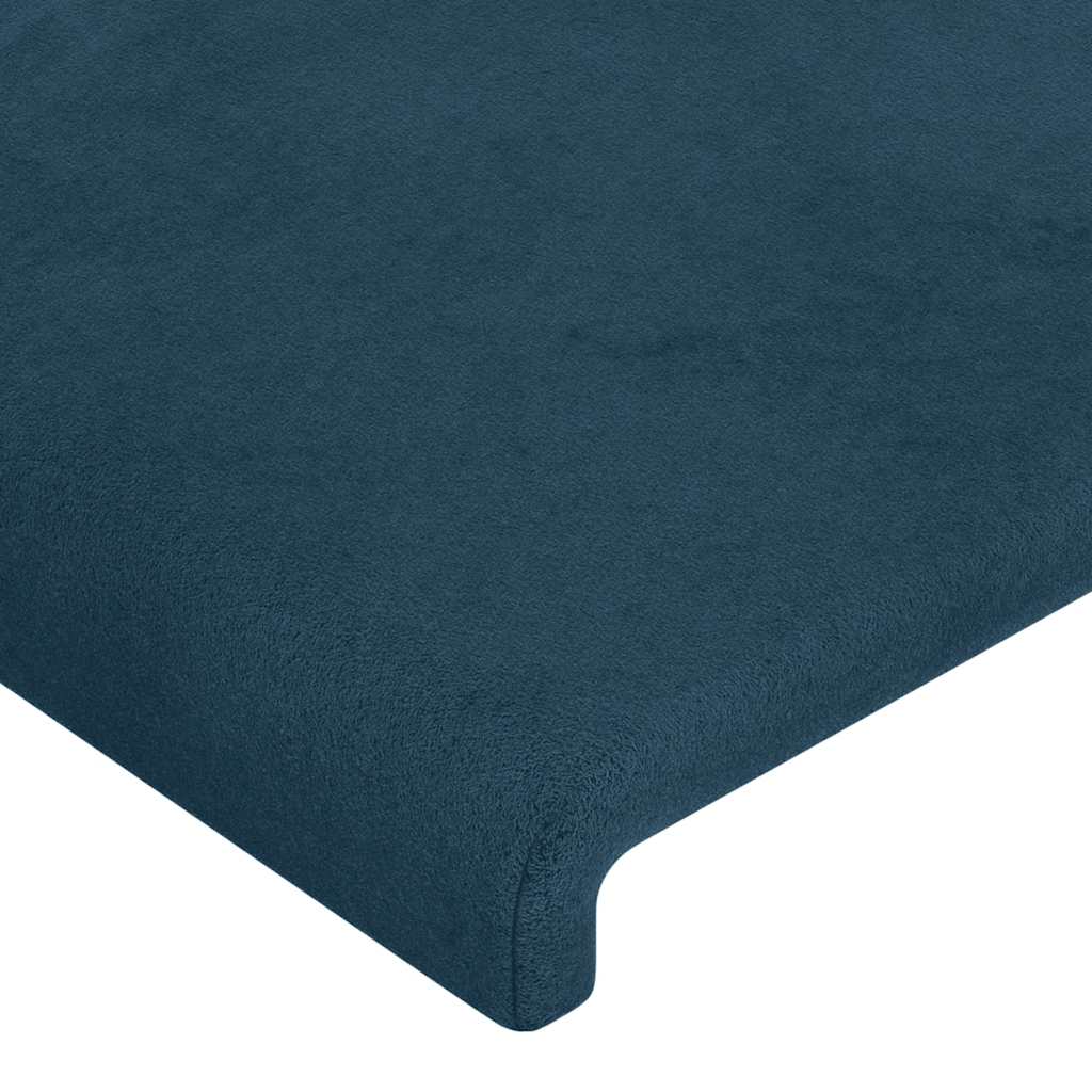 Kopfteil mit Ohren Dunkelblau 93x16x118/128 cm Samt