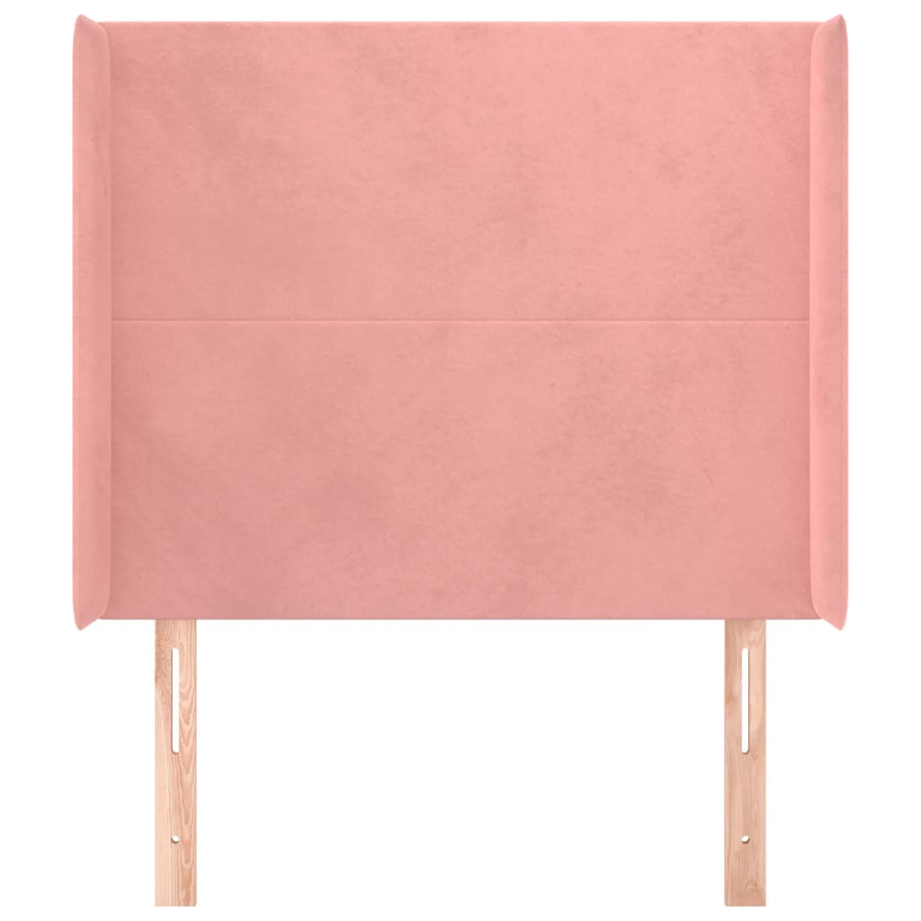 Kopfteil mit Ohren Rosa 93x16x118/128 cm Samt