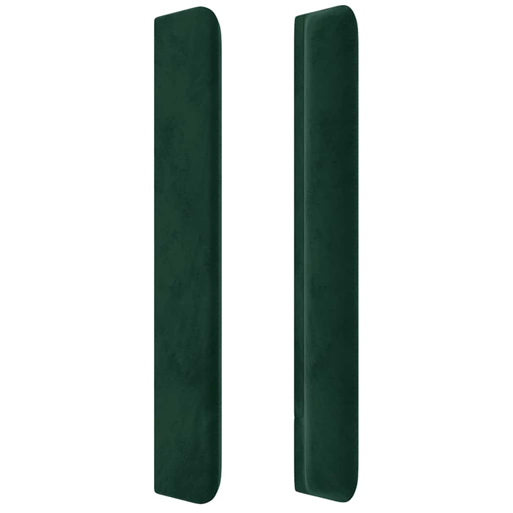 Kopfteil mit Ohren Dunkelgrün 203x16x118/128 cm Samt