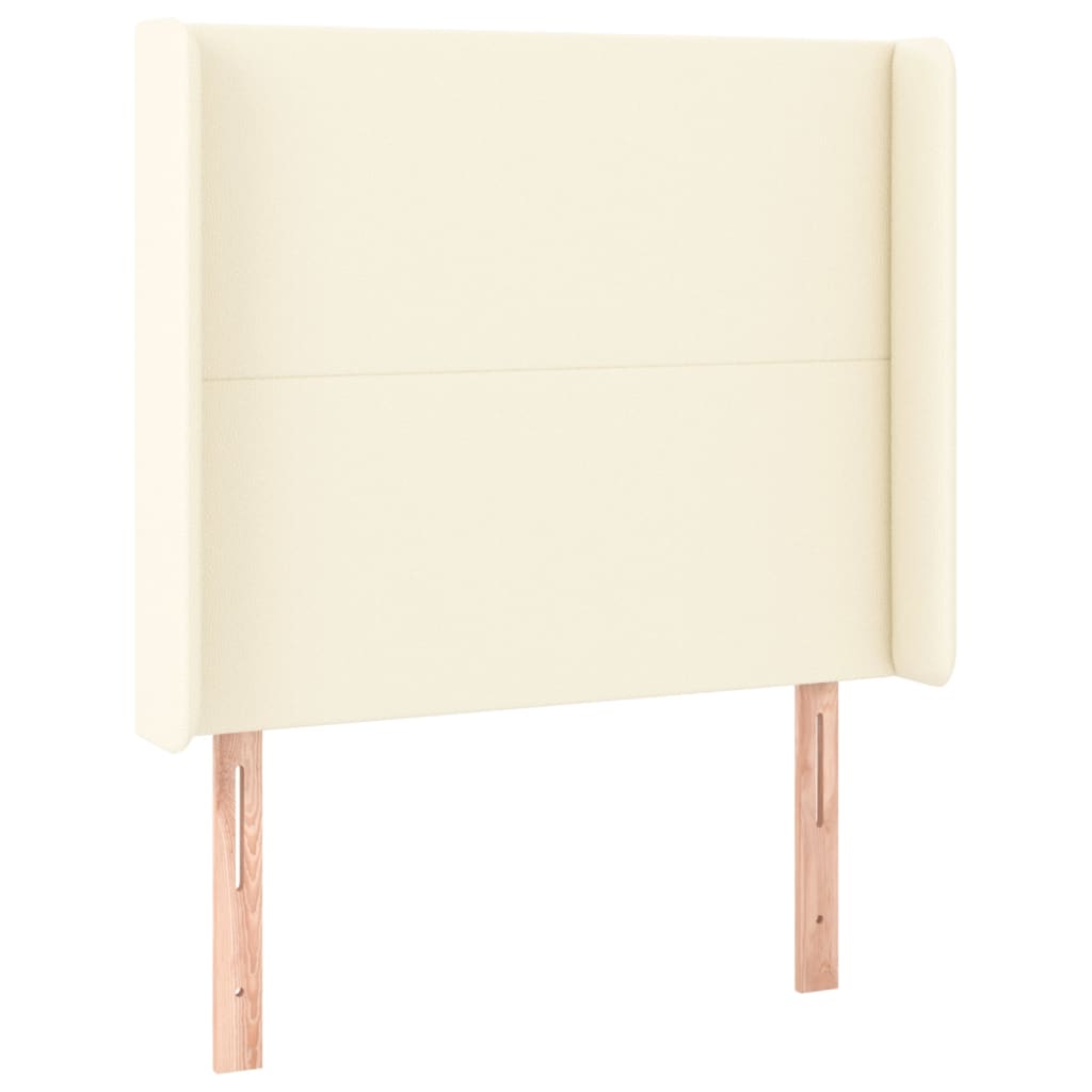 Kopfteil mit Ohren Creme 83x16x118/128 cm Kunstleder