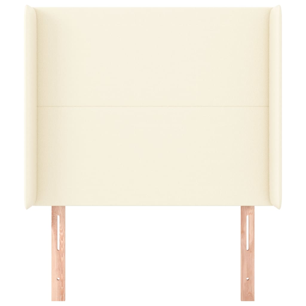 Kopfteil mit Ohren Creme 83x16x118/128 cm Kunstleder